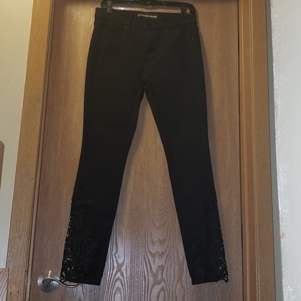 Express black skinny jeans